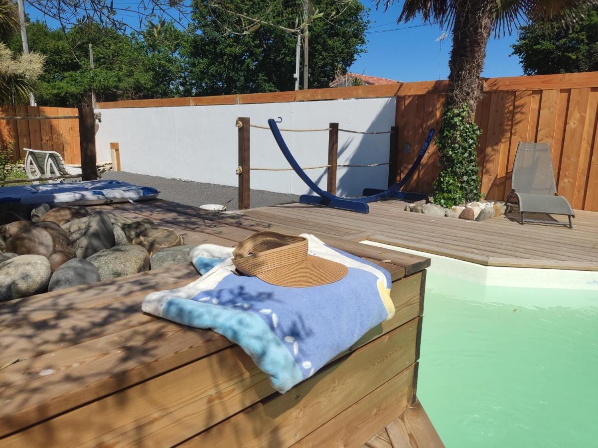 Cottage La Dune Avec Piscine Les Cigales Du Bassin A Gujan-Mestras Exterior foto