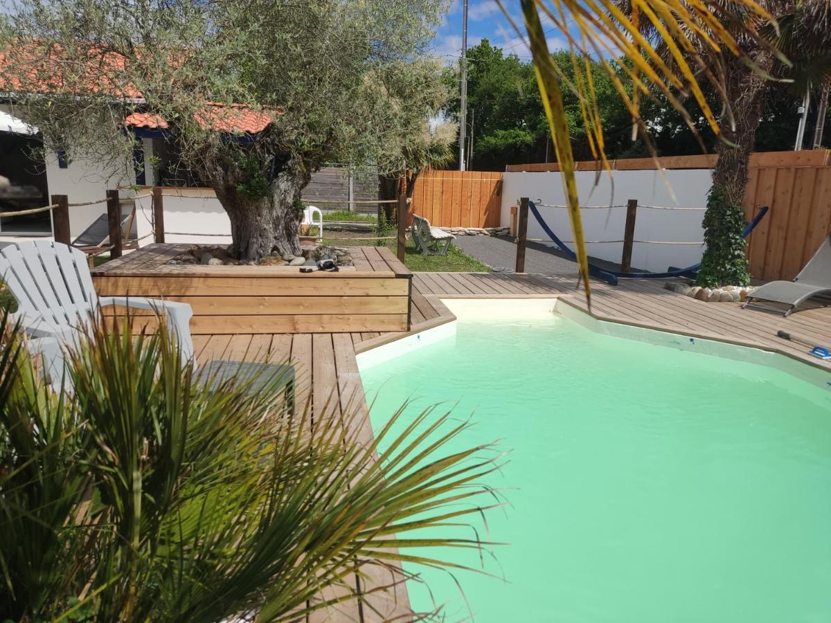 Cottage La Dune Avec Piscine Les Cigales Du Bassin A Gujan-Mestras Exterior foto